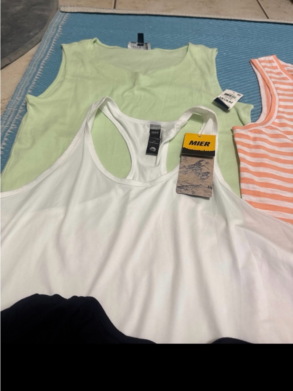 Chico's White Racerback Tank with Mint Layering Tee medium